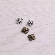SWEET BELL  200pcs 7*7mm Two Color Receptacle Hollow MINI Flower DIY Spaced Jewelry Accessories Charms For Jewelry Making 2024 - buy cheap