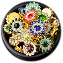50p 14mm cor girassol cola-em costurar em strass de vidro de cristal guarnição jóias botão base de ouro contas para roupas artesanato diy arcos 2024 - compre barato