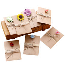 50packs/lot DIY Handmade Dried Flower Especially for youCard Vintage Kraft Paper Greeting Card New Year wedding Christmas gift 2024 - buy cheap