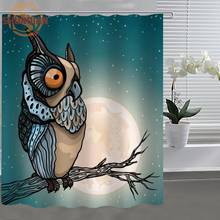 Moon and owl Shower Curtain Eco-friendly Modern Fabric polyester Custom Shower curtain Home Decor H331DI81G 2024 - buy cheap