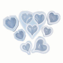Molde de silicone em forma de coração, artesanato, ferramenta de fabricação de jóias, resina epóxi uv 2024 - compre barato