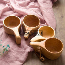 30pcs Japanese-style Wood Coffee Mug Portable Rubber Wooden Tea Milk Cups Drinking Mugs Drinkware Juice Lemon Teacup Gift 2024 - buy cheap