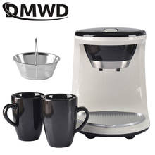 Dmwd-mini máquina de café por gotejamento elétrica, semiautomática, para fabricação de café, 2 copos, tomada padrão ue e eua 2024 - compre barato