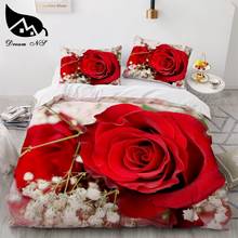Dream NS/Новый живописный Комплект постельного белья с объемным цветком в виде розы, пододеяльник , наволочка для кровати, набор пододеяльников ropa de cama 2024 - купить недорого