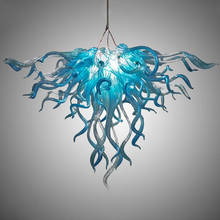 Free Shipping Blue Colored Glass Lights Lighting Fine Art LED Ceiling Lamp 2024 - buy cheap