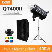 Godox QT400II 400Ws Professional Studio Flash Strobe + 2.8m Light Stand + 60x90cm Grid Softbox + Barn Door Kit 2024 - buy cheap