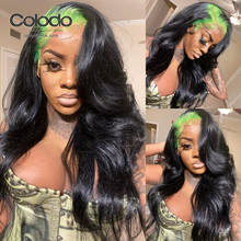 Green Roots Ombre Human Hair Wig Pre Plucked Straight Lace Front Wig Transparent Lace Wigs Remy Hair with Baby Hair COLODO 2024 - buy cheap