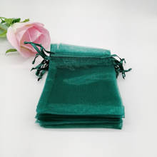 Bolsas de regalo para joyería, embalaje de Organza, con cordón, color verde oscuro, 200 unidades 2024 - compra barato