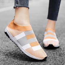 Large Size Summer Low Sneakers Women's Socks Sport Shoes Woman Orange Ladies Sports Shoes Running Knitted Tennis Gym A-1482 2024 - buy cheap