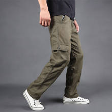 Pantalones tácticos de alta calidad para hombre, ropa informal, estilo militar, holgada, de algodón, con bolsillos, color verde militar 2024 - compra barato