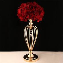 Wedding Decoration Iron Flowers Vases Candle Holders Road Lead Table Centerpiece Metal Stand Candlestick For Party Candelabra 2024 - купить недорого