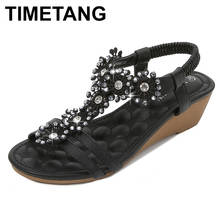 TIMETANG Comfort shoes for women rhinestone sandals summer heels Med large size 2020 women clogs wedge comfort block with fashio 2024 - buy cheap