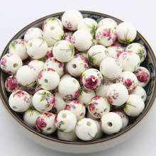 10Pcs/lot 8MM 10MM 12MM 14MM Loose Beads DIY Handmade Flower Pattern Porcelain Ceramic Round Beads Jewelry Making 2024 - buy cheap