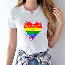 Camisetas con estampado de diseño de arcoíris para mujer, camiseta informal de verano, ropa Lgbt 2024 - compra barato
