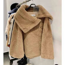 Coat 2021 Women Winter Teddy Bear Short Coat Turn-Down Collar One Button Alpaca Fur Cape Outwear Loose Style Fashion 2024 - buy cheap