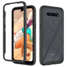 Capa de proteção de dupla camada híbrida de amortecedor macio para lg k41s/k51 s capa traseira de cristal duro capa protetora 2024 - compre barato