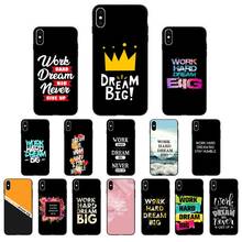 FHNBLJ quote work hard dream big Phone Case for iphone 11 12 Mini Pro Max X XS MAX 6 6s 7 8 Plus 5 5S 5SE XR SE2020 2024 - buy cheap