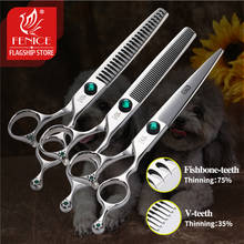 Fenice 7.0/7.5 Inch Professional Dog Grooming Scissors Straight Cutting Thinning Shears Japan 440C Steel Tool for Groomer 2024 - buy cheap