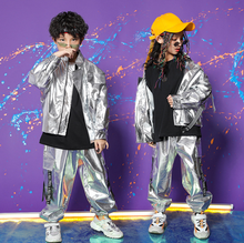Kids Hip Hop Clothing Shiny Silver jacket Tops Camouflage Casual Pants for Girls Boys Ballroom Jazz Dance Clothes Costume Wear 2024 - buy cheap