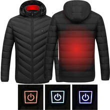 Мужская и Женская парка с подогревом, пальто с USB электрическим аккумулятором, длинные рукава, теплые куртки с капюшоном, теплая зимняя теплая куртка 2022 - купить недорого