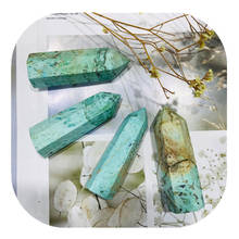 Piedras naturales para decoración del hogar, cristales, gemas curativas, Reiki, color verde turquesa 2024 - compra barato