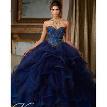 Vestidos Debutante Navy Blue Beaidng Sweet 16 Dresses Quinceanera Dresses Ball Gown For Birthday Paty vestido 15 anos 2024 - buy cheap