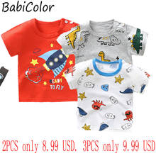 Children T Shirt Cartoon Animals Baby Kids Boys Girls Children Cotton Short Sleeves Summer Clothing 1-7Y Print Clothing 2024 - buy cheap