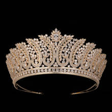 Coroa de casamento vintage de cristal barroco, hadiyana tiaras, para noiva, acessórios para o cabelo, de luxo, vintage, bc6003 2024 - compre barato
