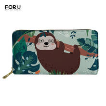 FORUDESIGNS Adorable Sloth Print Long Women Wallet PU Leather Wallet Female Case Phone Pocket Pouch Bag Women's Purse Carteira 2024 - buy cheap