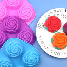 Molde de silicona con forma de Rosa grande para pastel, utensilios para hornear, Mousse, caramelo, Chocolate, 1 unidad 2024 - compra barato
