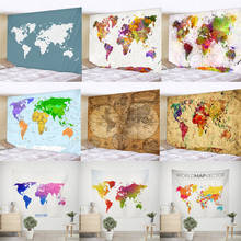 World Map Pattern Wall Tapestry Wall Hanging Blanket Farmhouse Decor Home Decorations Machine A Imprimer Sur Tissu Shabby Chic 2024 - buy cheap