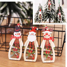 Wooden Snowflake Candle Hollow Santa Claus Christmas Tree Decorations Wine Bottle Shape Xmas Christmas Pendant Happy New Year U3 2024 - buy cheap