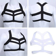 Mens Chest Harness Crop Top Elastic Body Shapers Stage Costume Gay Bondage Lingerie Halter Neck Hollow Out Nightclub Streetwear 2024 - buy cheap