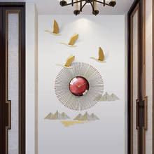 Relógio de parede pássaros forjados chinês, arte de suspensão para parede do hotel, sala de estar, mural de decoração, artesanato adesivo de parede 2024 - compre barato