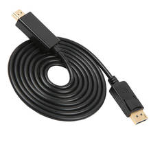 SOONHUA-Adaptador de Cable Compatible con HDMI, puerto de visualización de 6 pies, 1,8 m, DP, chapado en oro, soporte Negro, 1080p, TrueHD, DTSHD 2024 - compra barato
