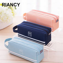 School Pencil Cases Bag Пенал Solid Color Canvas Large-capacity School Student Supplies Lapis Stationery Storage Bag 05176 2024 - buy cheap