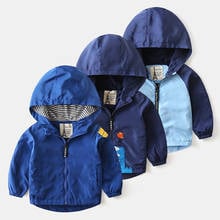 Модный костюм с капюшоном для маленьких мальчиков осенний утепленный хлопковый пуловер с длинными рукавами и рисунком синего цвета для детей возрастом от 2 до 6 лет 2024 - купить недорого