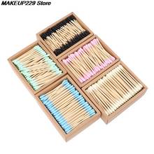 100/200pcs Double Head Cotton Swab Bamboo Cotton Swab Wood Sticks Disposable Buds Cotton For Beauty Makeup Nose Ears Cleaning 2024 - buy cheap