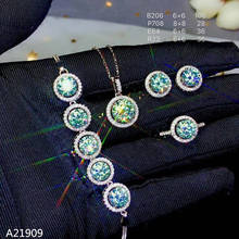 KJJEAXCMY fine jewelry 925 sterling silver inlaid Mosang diamond gemstone female bracelet ring earrings pendant set support test 2024 - buy cheap