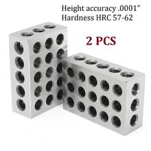 2Pcs Precision Blocks Hardened Steel 1-2-3 Blocks 0.0001" Precision Matched Machinist 123 Milling Tool 23 Holes 25-50-75mm BLOCK 2024 - buy cheap