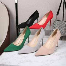 Sapatos de salto alto stiletto feminino, tamanhos grandes 46, 9cm, ponta fina, sapato de trabalho, mulheres, escritório, verde, 2021 2024 - compre barato