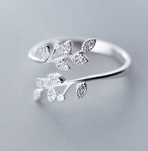 Romantic Charming Zircon Leaf Open Ring for Women Vintage Boho Knuckle Party Rings Gothic Punk Jewelry Gifts for Girls 2024 - buy cheap