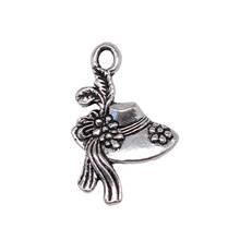 WYSIWYG 10pcs 22x14mm Antique Silver Color Hat Charms Pendant For Jewelry Making 2024 - buy cheap
