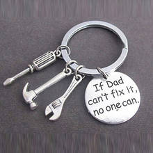 New Keychain If Dad Can't Fix It No One Can DIY Tool Wrench Spanner Rule Hammer Model Key Chain Key Ring Keyring Gift 2024 - buy cheap
