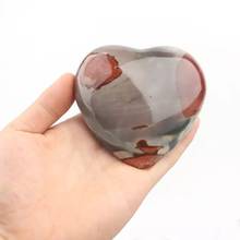 MOKAGY 70mm-80mm Polished Natural Ocean Jasper Crystal Heart for Souvenirs 1pc 2024 - buy cheap