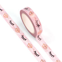 Fita de washi decorativa romântica com 10m x 10m, fita de cobertura labial rosa para scrapbooking e material de escritório e escola 2024 - compre barato