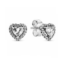 Elevated Heart Stud Earrings 100% 925 Sterling Silver Elevated Heart Stud Earrings For Fashion Women Jewelry 2024 - buy cheap
