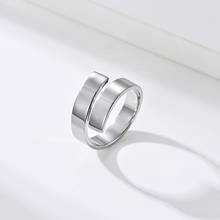 Fashion Silver Color Blank Open Ring Women Men Stainless Steel Double Layer Circle Rings Hip Hop Jewelry 2024 - buy cheap