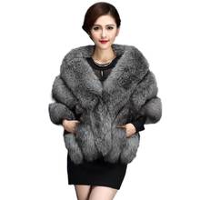 2022 Winter Leather Grass Fox Fur Mink Rabbit Poncho Cape Bridal Wedding Dress Shawl Women Vest Coat 2024 - buy cheap