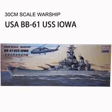 30 см военный корабль Второй мировой войны BB-61 USS 10WA Iowa класс линкор пластиковая модель сборки электрическая игрушка 2024 - купить недорого